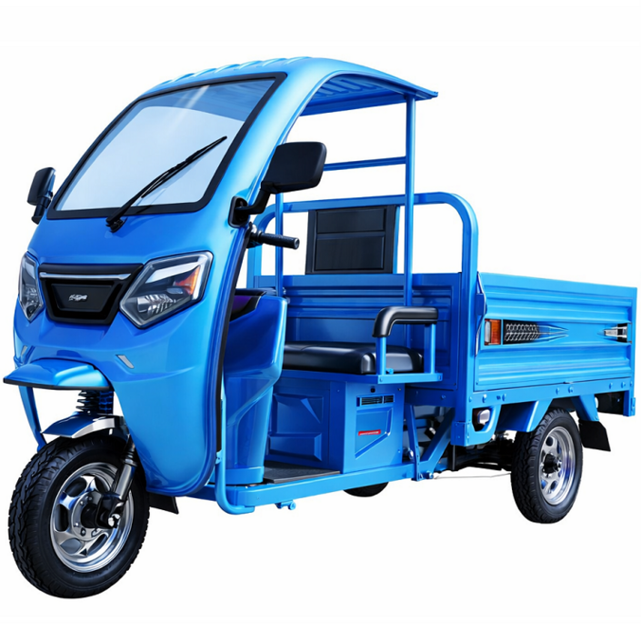 아트테크 전동스쿠터 시골 농촌 농업용 전동스쿠터 60V32A 적재함 1.61.51.11.0 반밀폐형 지붕형 캐노피 3륜 전기스쿠터 화물운반픽업용 전동오토바이 차량 효도선물, 블루, 1.6m1.1m 60V32A