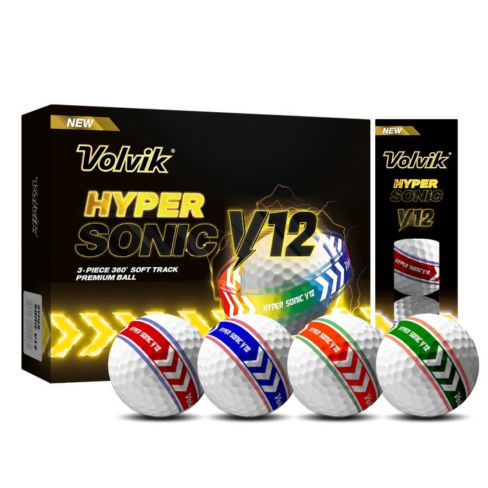 볼빅 골프공 하이퍼 소닉 V12 소프트 트랙 360도 고반발 3피스