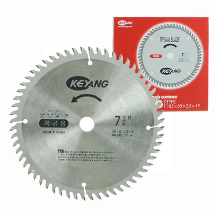 계양 국내산 원형톱날 7인치 60날 185mm 팁쏘 목재용 스킬날 톱날, 1개