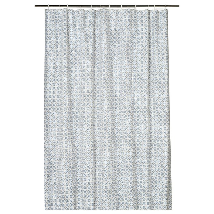 이케아 도크보트 샤워커튼 화이트멀티컬러 180x200