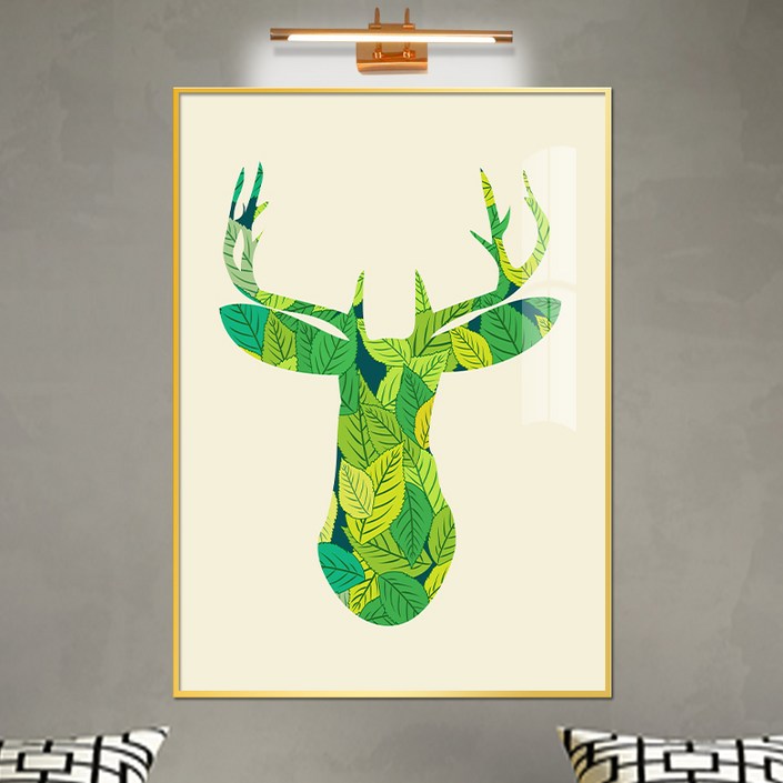 보고아트 아이방 꾸미기 귀여운 동물 일러스트 그림 인테리어 액자, 17북유럽 사슴뿔 나뭇잎