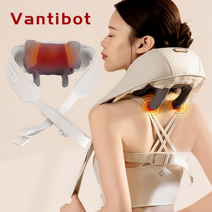 Vantibot 어깨 목 마사지기 온열 3D 웨어러블 목어깨 승모근 안마기