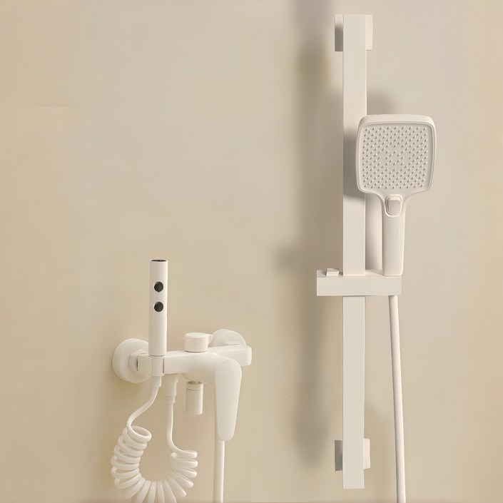 YAPOGI 크림화이트 모던 욕실 고급 디자인 샤워기 수전, 1세트