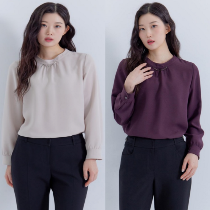 지센창원여성 밴드넥 블라우스 2색 LFWSP902