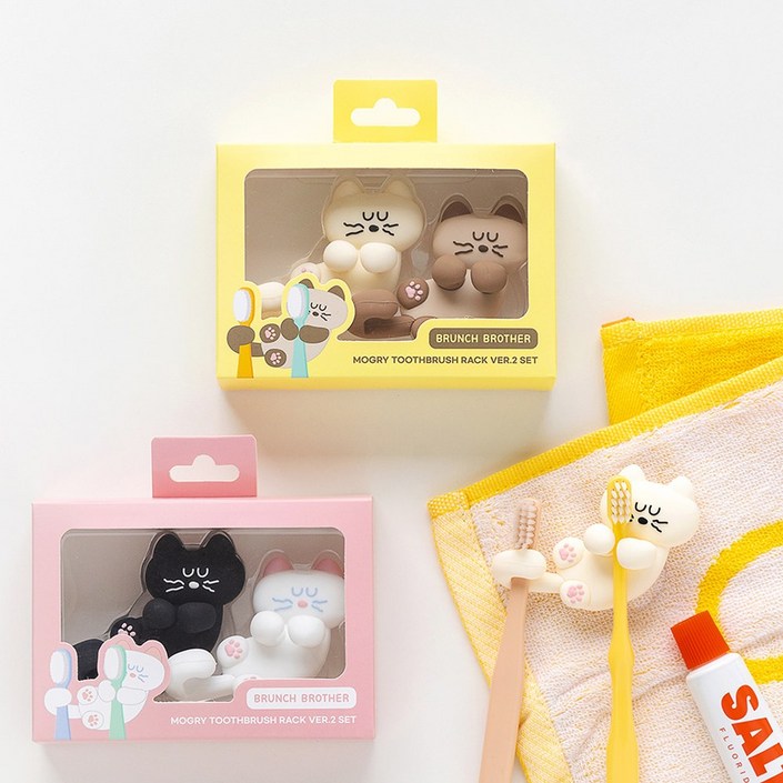로마네 브런치 브라더 모그리 칫솔걸이 ver2 세트