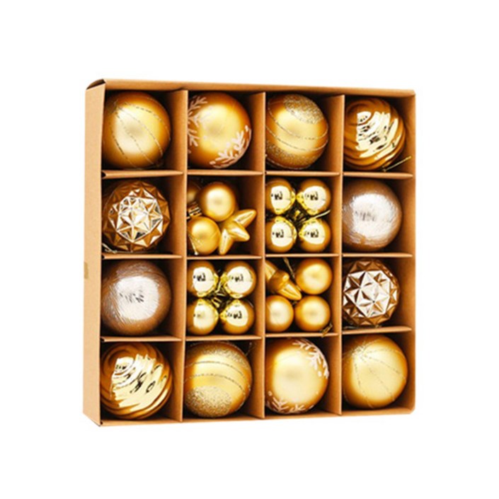 헬로리빙 크리스마스 트리 오너먼트 세트, 골드42p, 1개