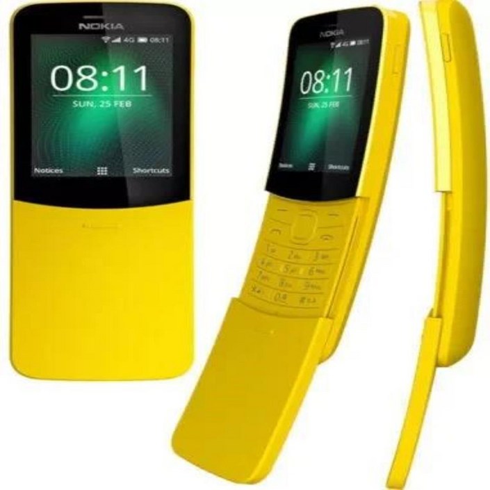 노키아 8110 4G LTE 듀얼 SIM 휴대폰, 4GB  512MB 바나나 심 프리 와이파이 GPS 슬라이드, KaiOS 오리지널