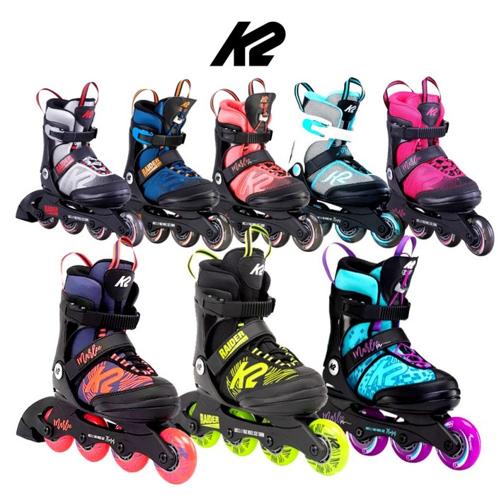 K2 인라인 스케이트 어린이용 미국직구 5th element 인라인 스케이트 모음, 블랙  라임