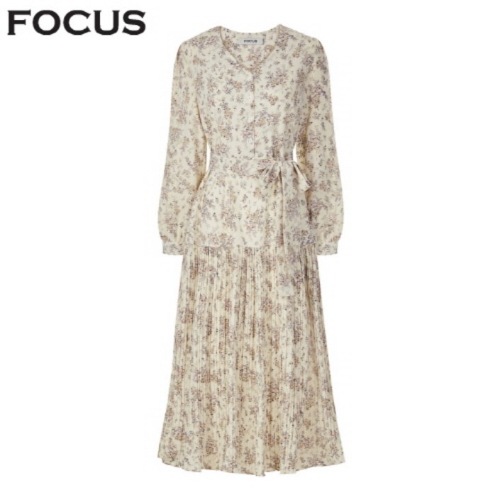 벨트 셋 플라워 플리츠 원피스VFI5S1OP3151