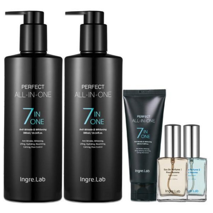 인그리랩 퍼펙트 올인원 남성용 로션 화장품 300ml 2통100ml 1통향수 1병 1세트