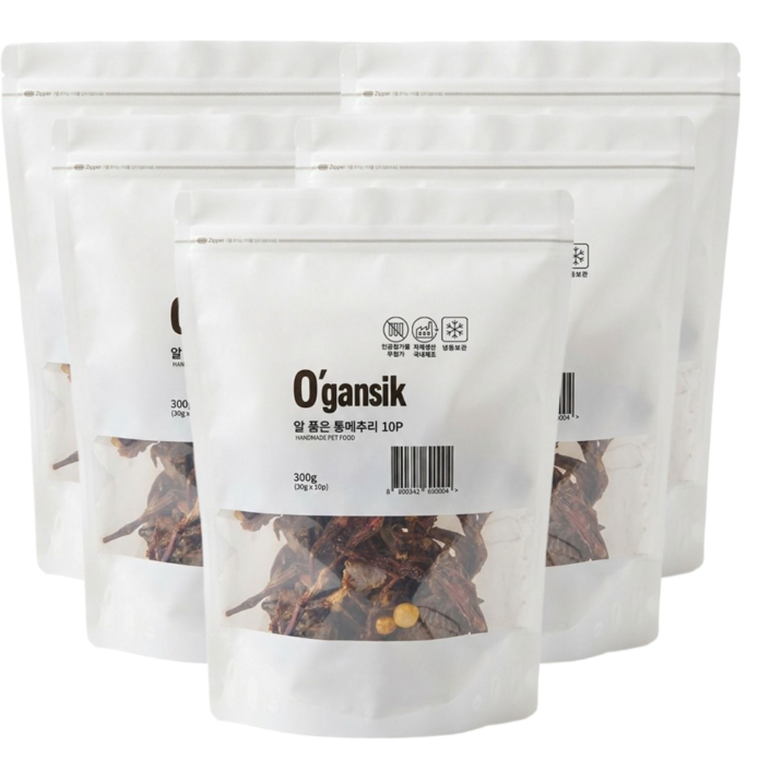 오간식 강아지메추리 알 듬뿍들어간 건강수제간식, 50개, 30g, 알메추리