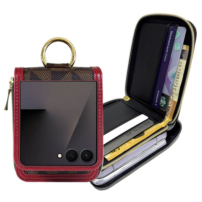 루에다 갤럭시 Z플립7 Z플립6 Z플립5 Z플립4 Z플립3 지퍼 지갑형 링 다이어리 케이스