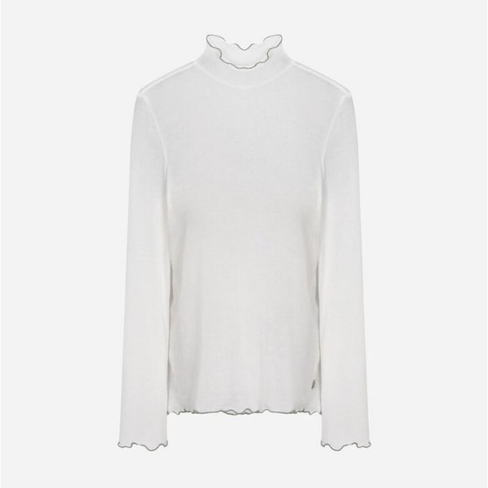 백화점 정품 25FW 써스데이아일랜드 여성배색 인타록 터틀넥 티셔츠T256MTS161W