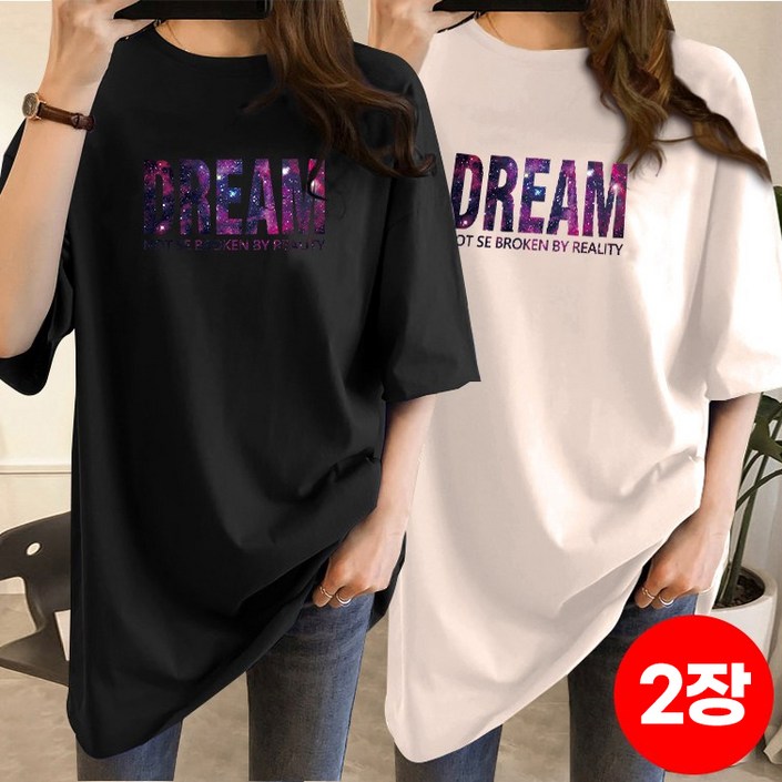 11 스타일아유 여성용 프린팅 DREAM 빅레터링 오버핏 반팔 티셔츠AYG6TS455A