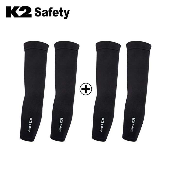 K2 UV차단 냉감 쿨토시 2P+2P 2개 세트, 블랙2개