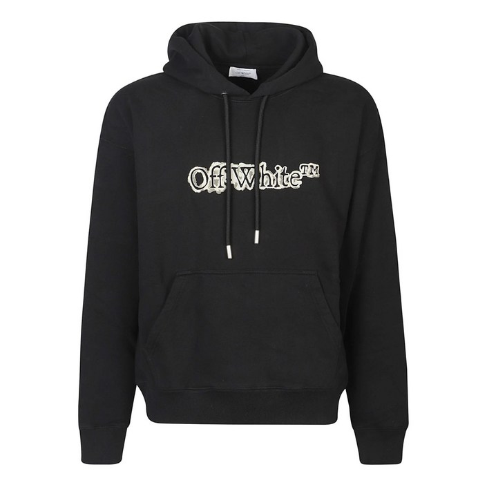 오프화이트 로고 프린트 후드 집업 스웨터