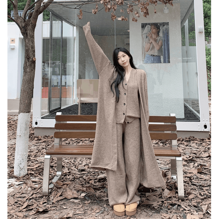 니트셋업 니트세트 가디건 등하원룩 간절기 상하세트 가을