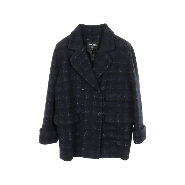 샤넬  중고 19861988 버튼 더블 브레스티드 코트