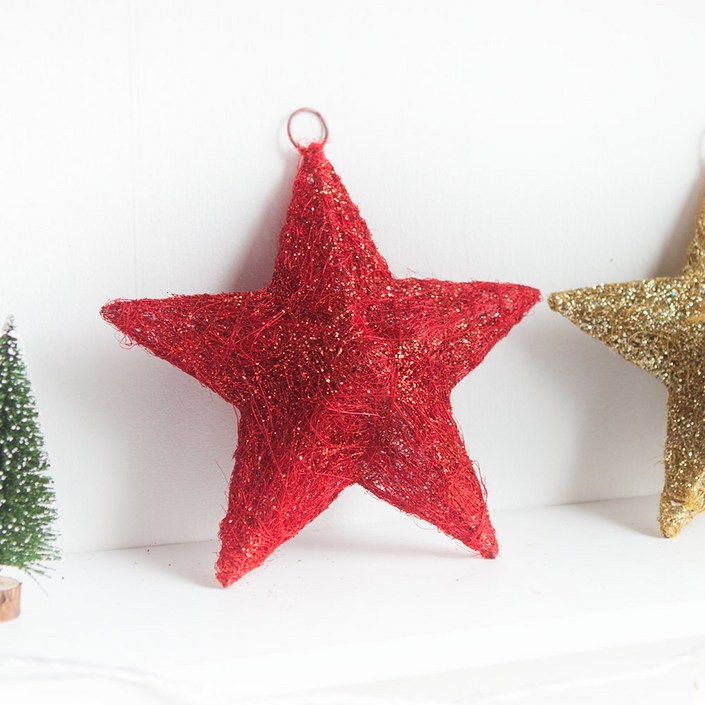 11 크리스마스 별 트리 장식 펄철재 20cm 2컬러 꾸미기 소품 용품 오너먼트 스타 데코 이벤트 파티