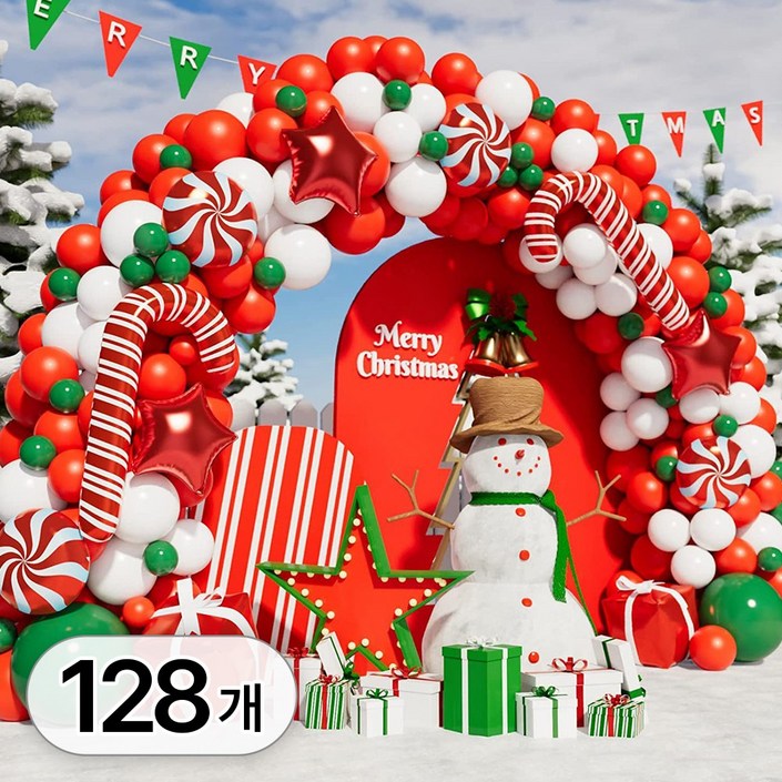 투데이리빙 크리스마스 초대형 아치 풍선 풀세트 트리 산타 장식 파티 용품 이벤트 행사 소품
