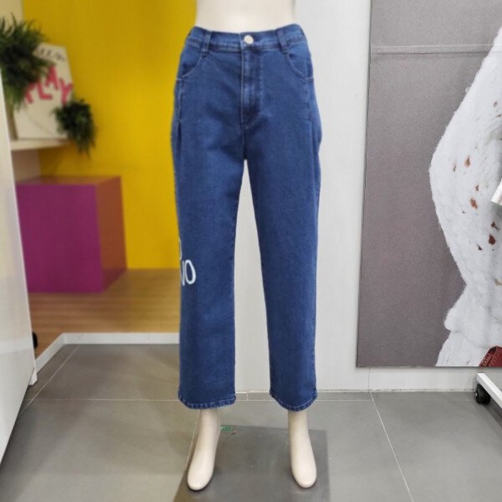 베네통 베네통 레터링 포인트 일자 데님팬츠 BADPA7411DJ