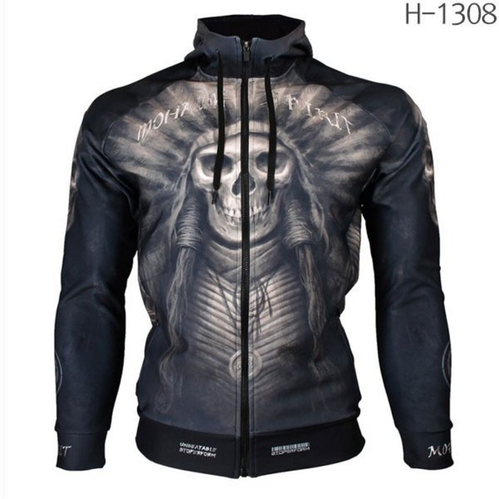 HD02K모하크스피릿 풀그래픽후드집업 할리 라이더 바이크용품 의류