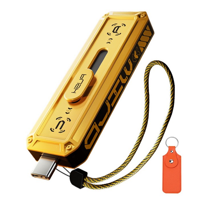 MOVESPEED WD10 1090MB/s USB 3.2 Gen2 C타입 플래시 드라이브 듀얼 인터페이스 외장SSD, 금속 재질, 노란색, 256GB