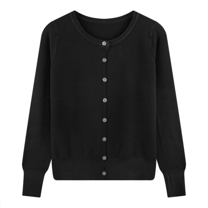 하바우 여성   루즈핏 베이직 라운드 니트가디건