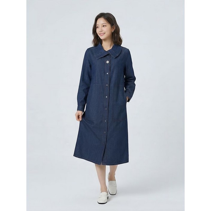 프렐린 카라포인트 데님 원피스 R1JO231480A