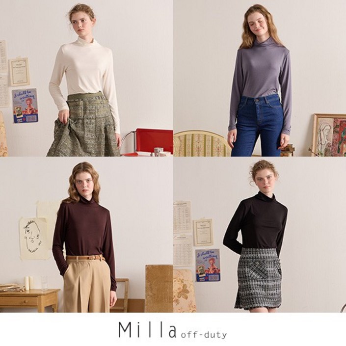 MILLA 밀라 23FW 모달 티블라우스 4종