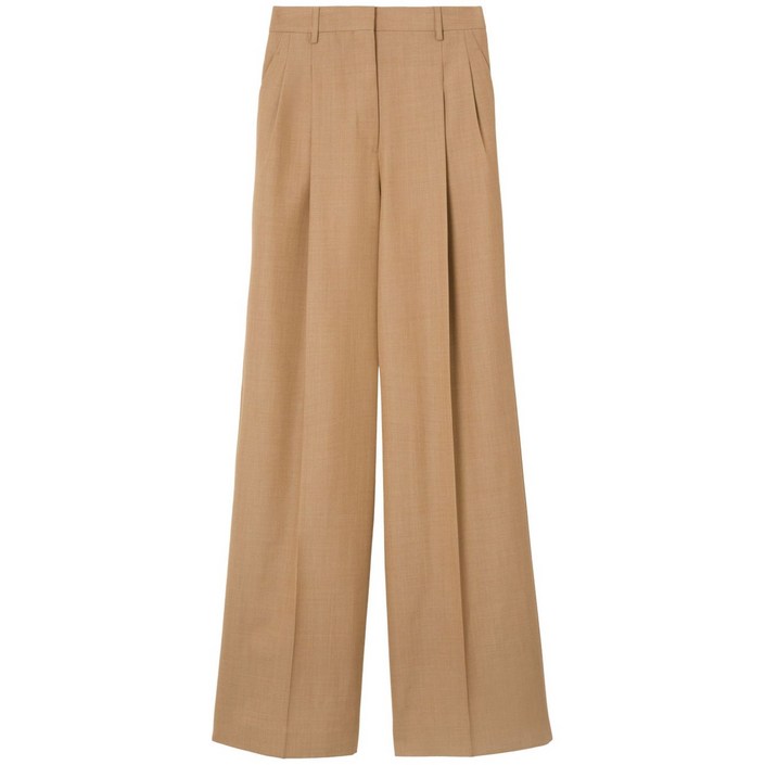 버버리 와이드 플리츠 울 팬츠