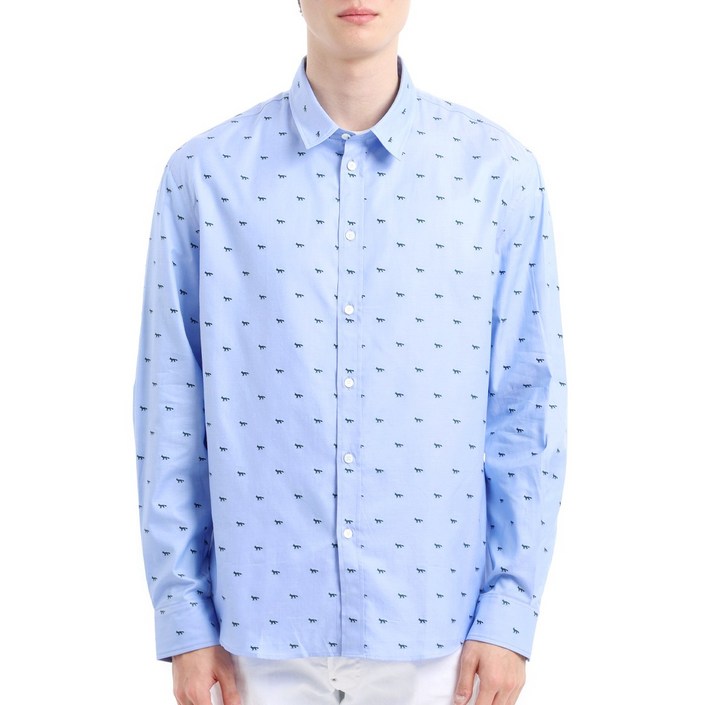 공식정품 메종키츠네 남성 셔츠 남방 MAISON KITSUNE PROFILE FOX CASUAL SHIRT MM00408WC5022B410 프로필 폭스 캐주얼 셔츠 여