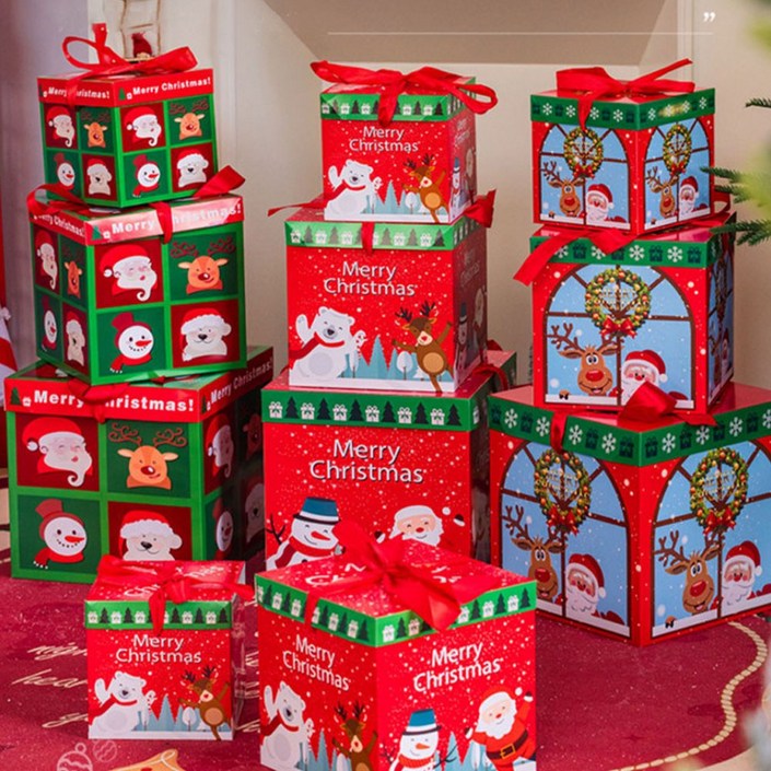 크리스마스 선물상자 선물포장 장식 소품 9P