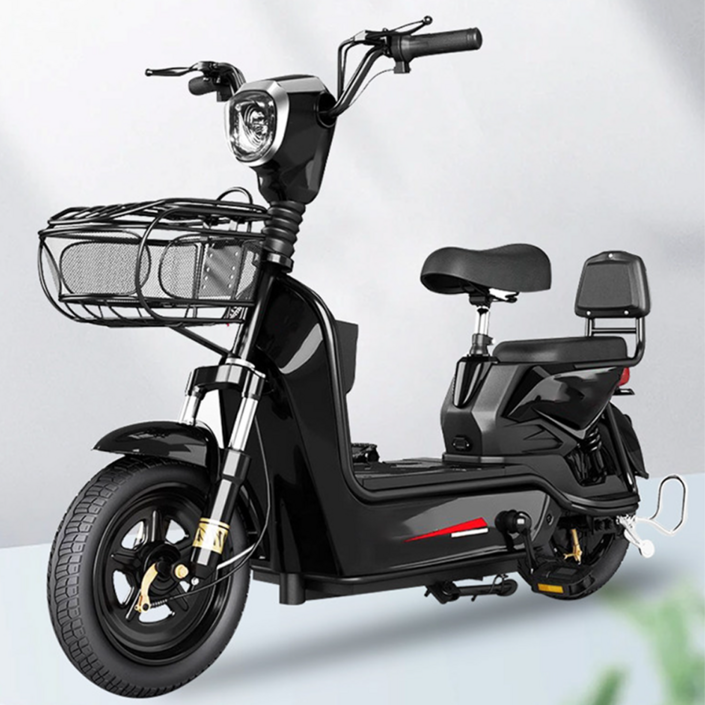 텔픽 전기자전거 26년 신형 전동 스쿠터 고출력 자토바이 출퇴근, 화이트, 경량스틸