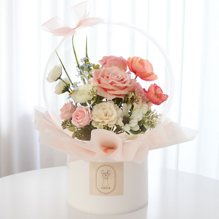 수비니샵 쥴리엣 핑크 꽃풍선 레터링풍선 이벤트 생일 풍선꽃다발 졸업 생일, 1개