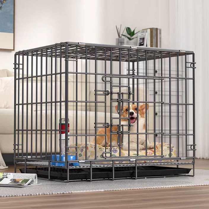 강아지 울타리 접이식 철제 강아지 케이지