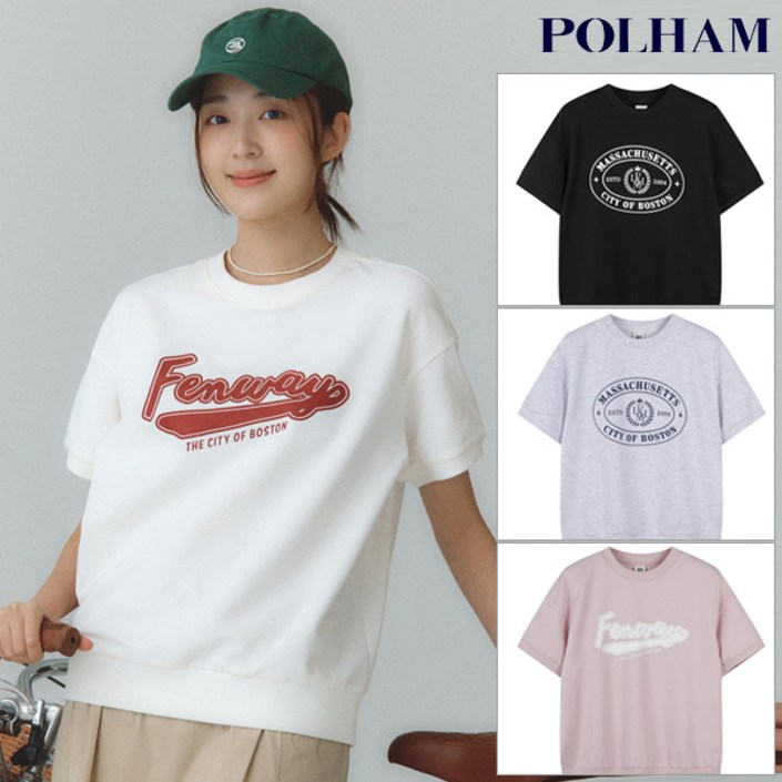 폴햄 PHE2TR2600 여성 쿨테리 루즈핏 맨투맨 반팔 티셔츠