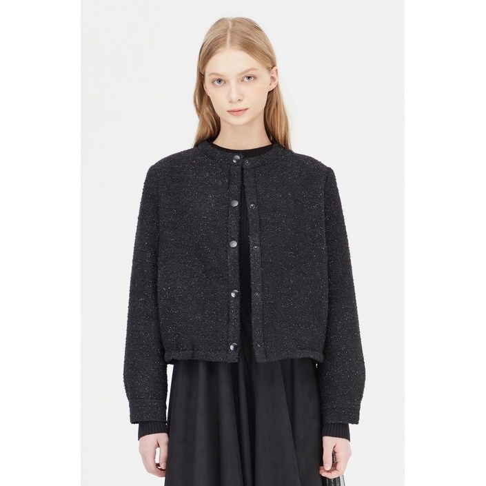 [백화점상품] 시슬리 트위드 자켓 데일리 점퍼형 캐주얼한 무드 브랜드