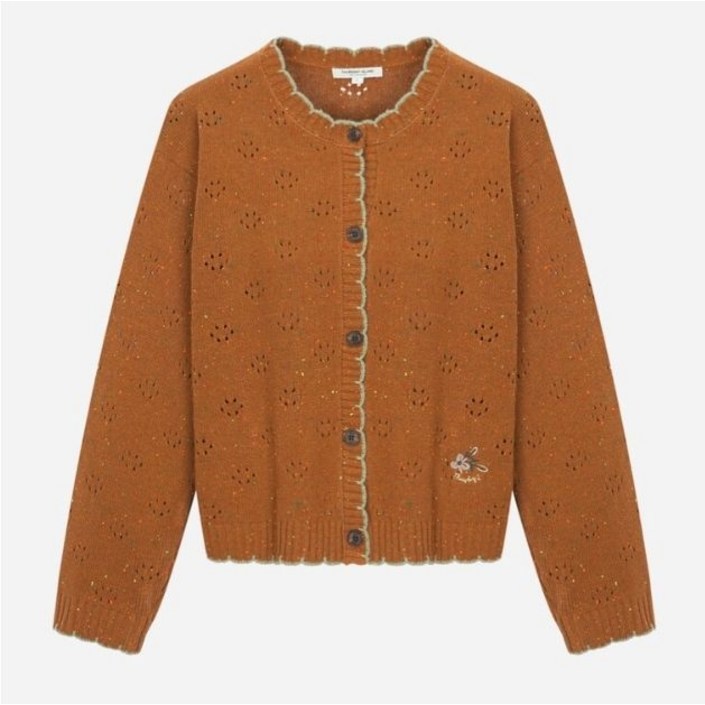 써스데이아일랜드 여성플라워 자수 라운드넥 가디건 T256MCD321W 738625