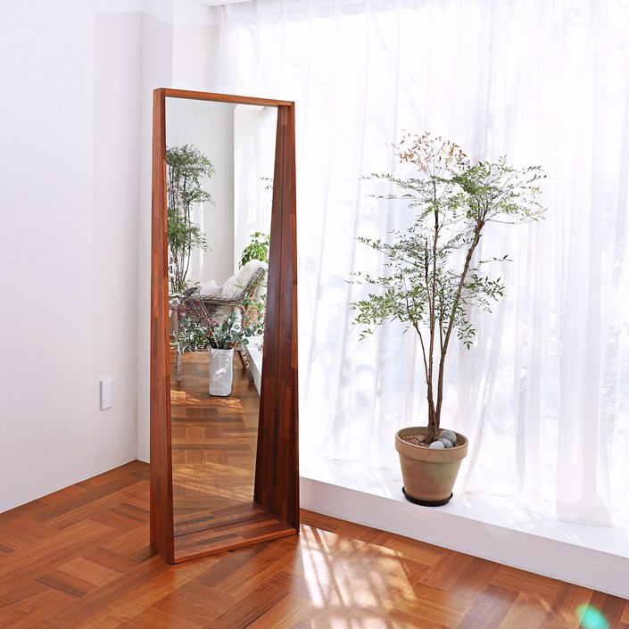나비가 고급 멀바우 원목 대형 전신거울 600 x 1800
