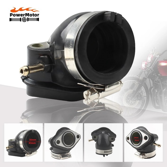 GY6 성능 부품 기화기 매니폴드 고무 인터페이스, 미쿠니 PD24J BS24 125cc 4 스트로크 ATV 고 카트 흡입구 어댑터