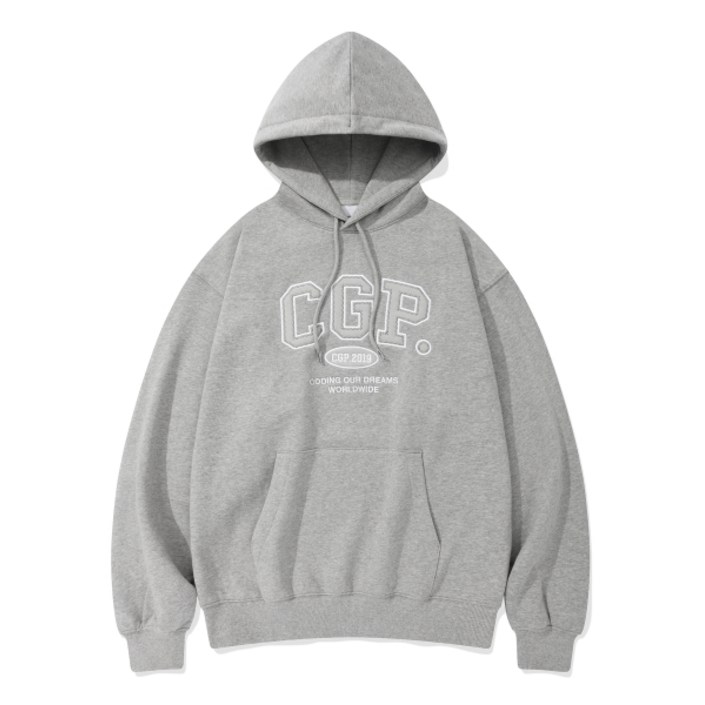 코드그라피 CGP 아치 로고 후드티그레이