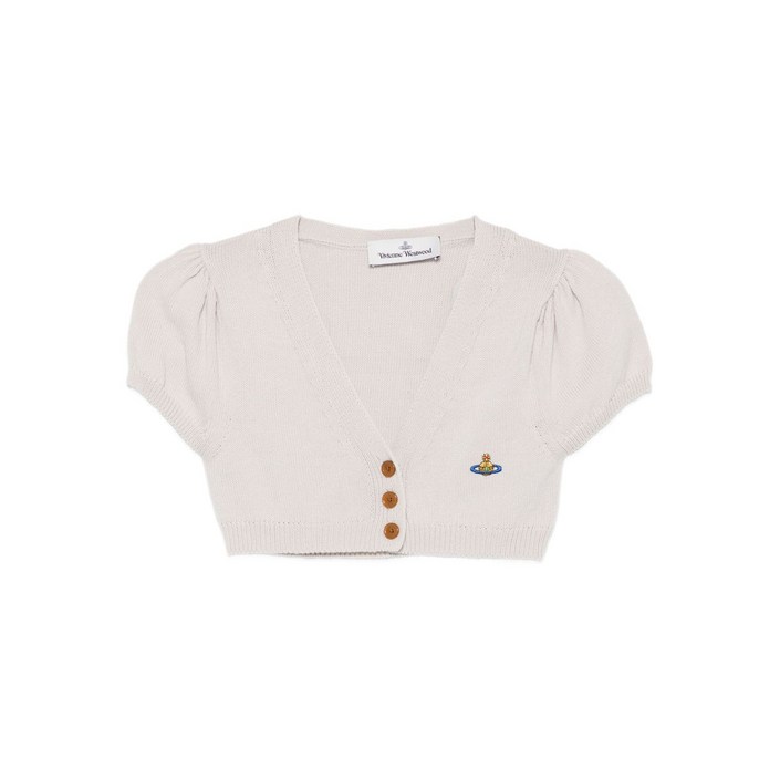 비비안웨스트우드 퍼프 소매 구체 크롭 가디건