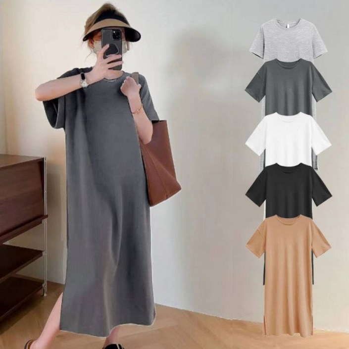 HL 원피스 루즈핏 데일리 내추럴 반팔 하객룩
