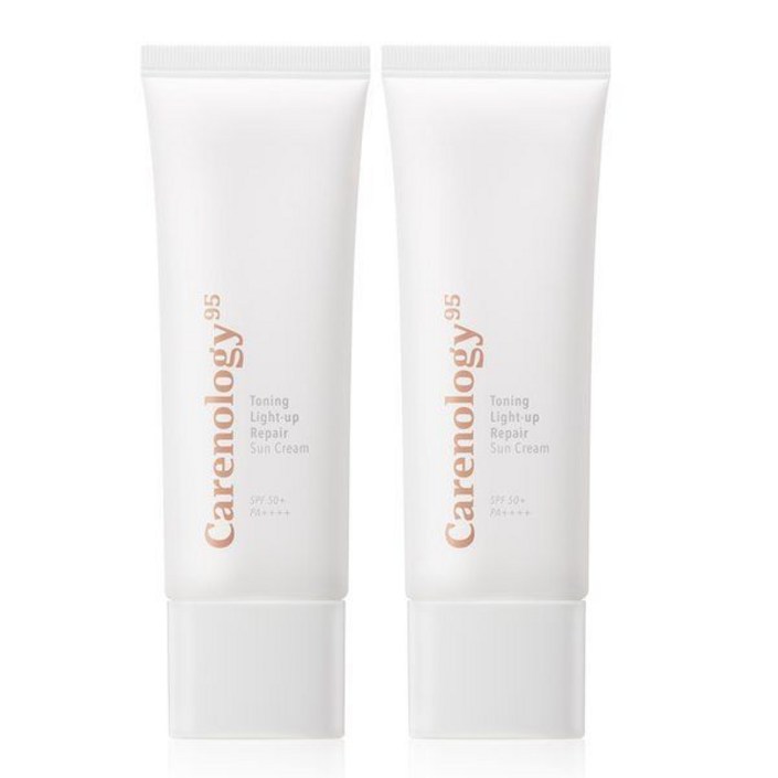 1+1 케어놀로지 토닝 라이트-업 리페어 선크림 45ml, 45ml, 2개
