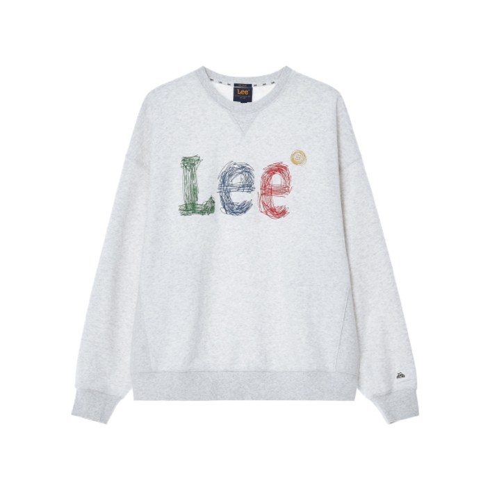 매장정품 LEE 스티치 자수 로고 맨투맨 라이트 그레이 LE2403CR05LG 156961