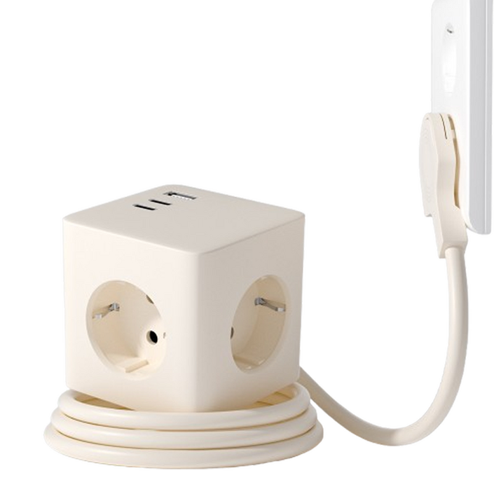 바우토 납작 큐브 고용량 멀티탭 콘센트 3구 usb 4000W