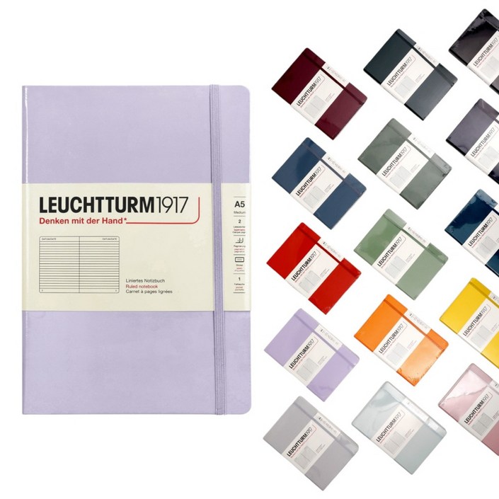 로이텀 하드커버 미디움 A5 유선 노트, 포트 레드