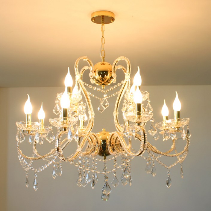 [데코하우스] 인기 샹들리에 모음전 국내 완조립상품 (당일발송) 주방등 식탁등 안방등 거실등 인테리어 조명등, 10_에슐리2단12등골드