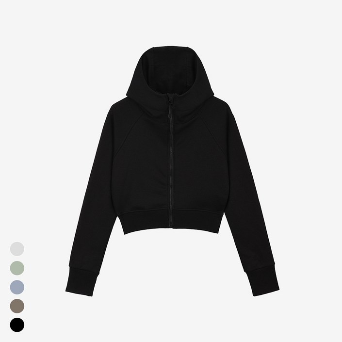 콘치웨어 크롭 기모 후드 집업 5colors 필라테스 요가